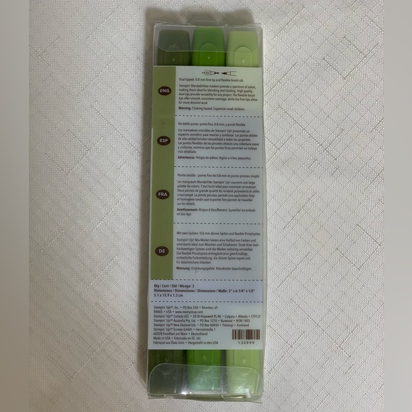 Stampin Up Blendabilities Old Olive Green Assortment Markers Dual Tip Ink 3-Pack - Picture 5 of 7